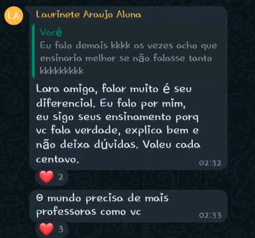 Depoimento real de aluna 4