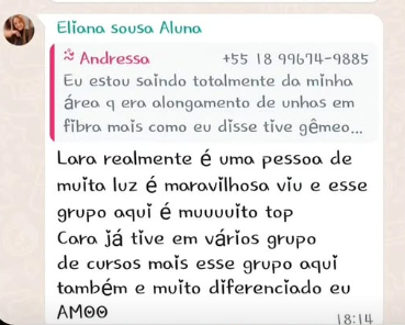 Depoimento real de aluna 9
